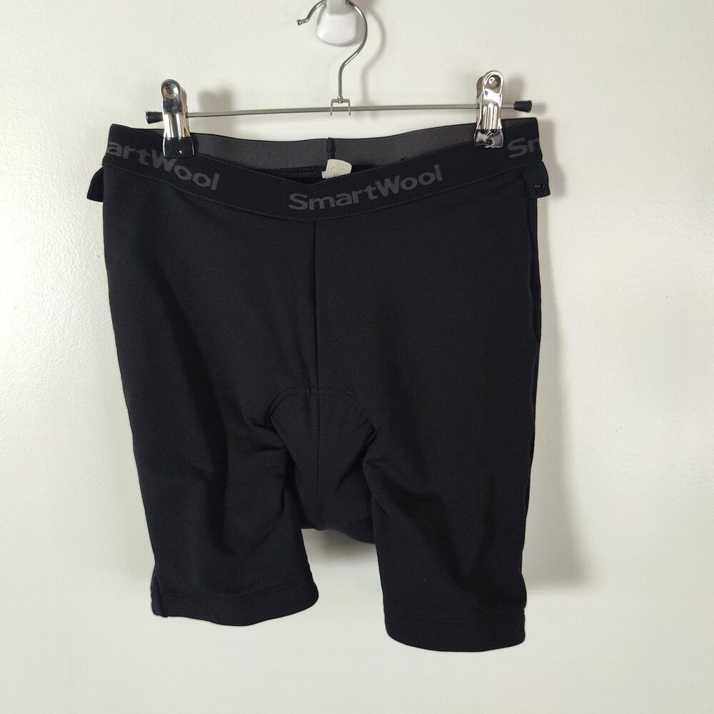 Smartwool Cycling Liner Shorts Mens Medium Black Padded Merino Wool Bike Inner